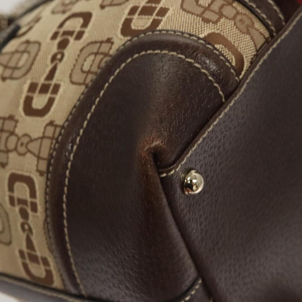GUCCI Hand Bag Canvas Brown Gold - Picture 16 of 16